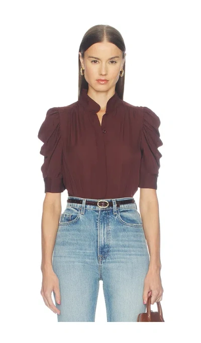 Frame The Gillian Top In Brown