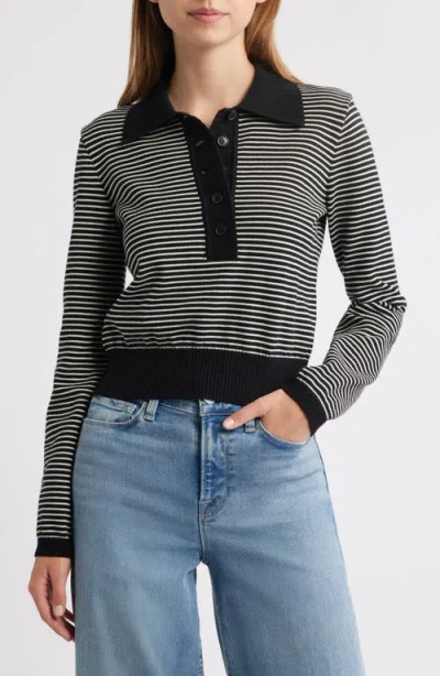 Frame The Graduate Stripe Cotton Polo Sweater