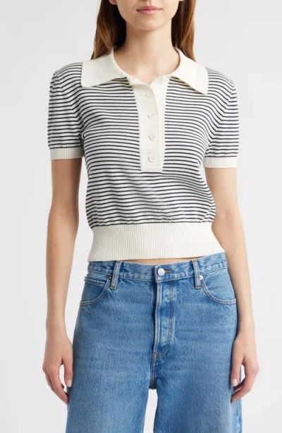 FRAME FRAME THE GRADUATE STRIPE POLO SWEATER