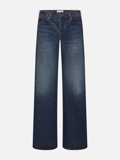 Frame The Loose Low-rise Wide-leg Jeans In Blue