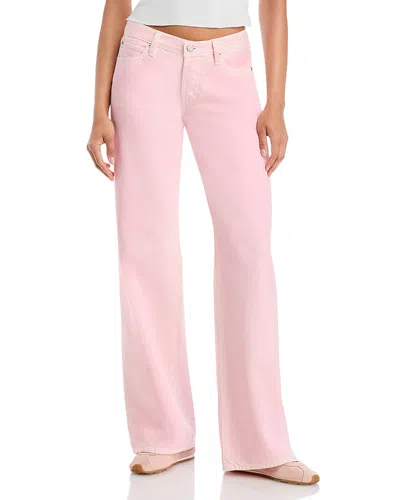 Frame The Gray Low Rise Bootcut Jeans In Cotton Candy In Pink