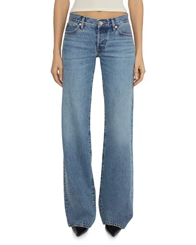 Frame The Gray Low Rise Bootcut Jeans In Rapture In Blue