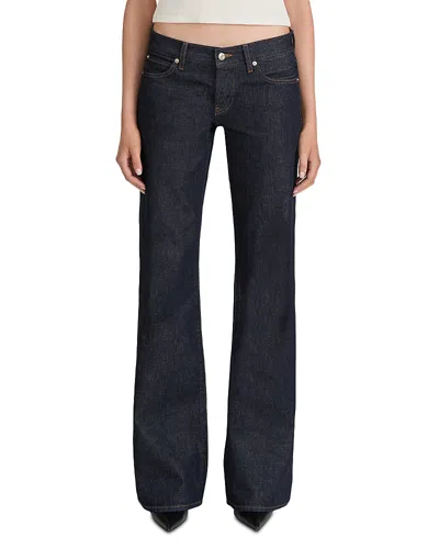 Frame The Gray Low Rise Bootcut Jeans In Rinse In Black