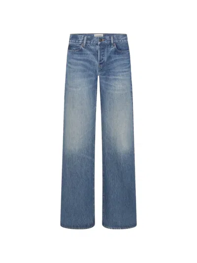 Frame The Gray Low-rise Jeans In Blue