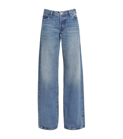 Frame The Gray Wide Leg Jeans In Blue