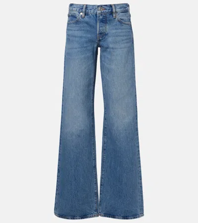 Frame The Gray Wide-leg Jeans In Blue