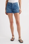 Frame The Vintage Relaxed Denim Shorts In Black