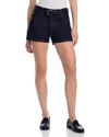 Frame Le Grand Garcon Frayed Denim Shorts In Rinse