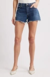 Frame The Hang Frayed Mid-rise Denim Shorts In Rafael