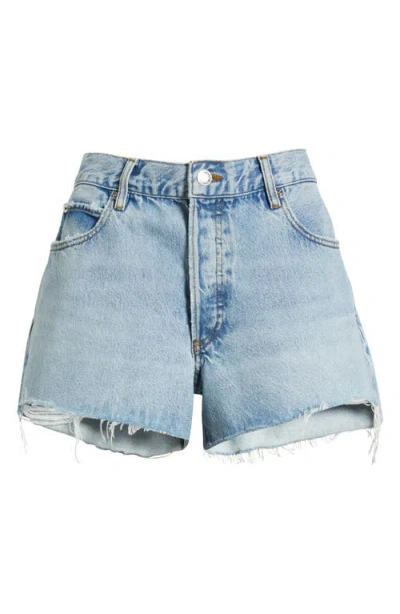 Frame The Hang Frayed Hem Denim Short In Swindle