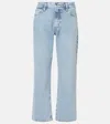 Frame Buttoned Straight Jeans In Blue
