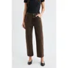 Frame The Hang High Waist Ankle Straight Leg Jeans In Black