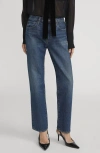 Frame The Hang High Waist Ankle Straight Leg Jeans In Blue