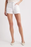 Frame Le Grand Garcon Frayed Denim Shorts In White