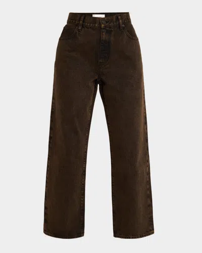 Frame The Hang Mid-rise Jeans In Brown