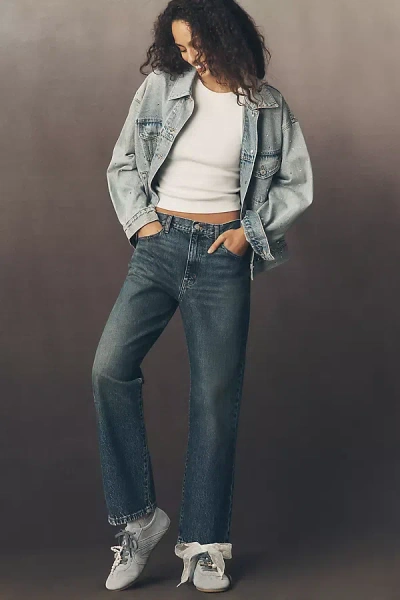 Frame The Hang Mid-rise Relaxed Jeans In Blue