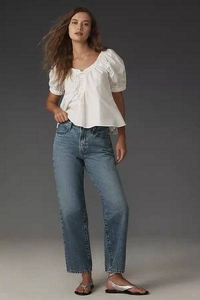Frame The Hang Mid-rise Wide-leg Jeans In Blue