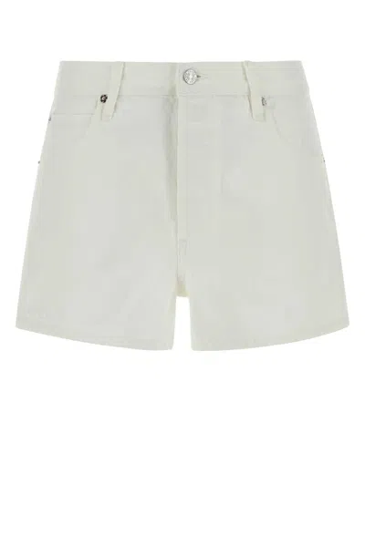 Frame The Hang Mini Denim Shorts In White