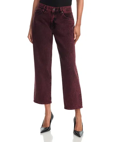 Frame The Hang Straight Ankle Jeans In Rose Oxide In Burgundy