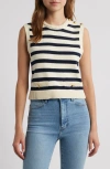 Frame Womens Navy Multi The Harbor Striped Cotton-blend Vest Xs