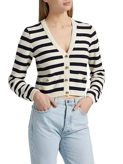 FRAME THE HARBOR STRIPE CARDIGAN IN NAVY MULTI