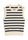 Frame Womens Navy Multi The Harbor Striped Cotton-blend Vest Xs