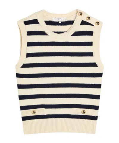 Frame The Harbor Striped Knit Tank In White