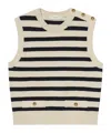 Frame The Harbor Striped-pattern Vest In Neutral