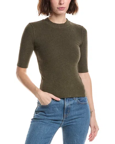 Frame The Heather Rib Crew T-shirt In Green