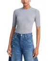 Frame The Heather Ribbed Crewneck Tee In Blue