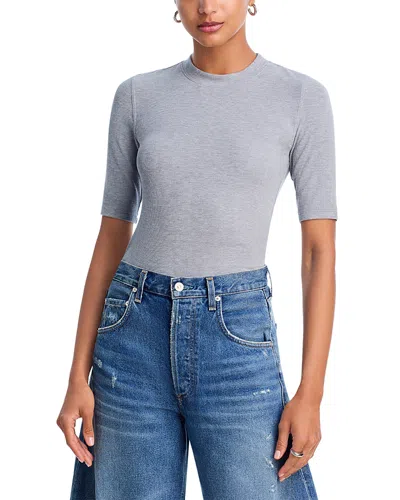 Frame The Heather Ribbed Crewneck Tee In Blue