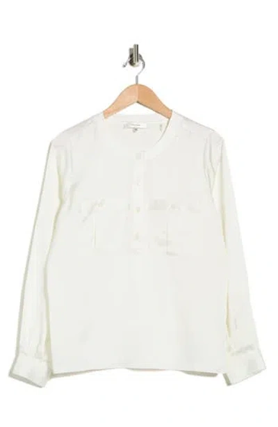 Frame The Henley Crewneck Top In White