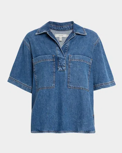 Frame The Hi-low Shirt In Blue
