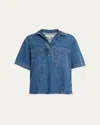 Frame The Hi-low Shirt In Blue