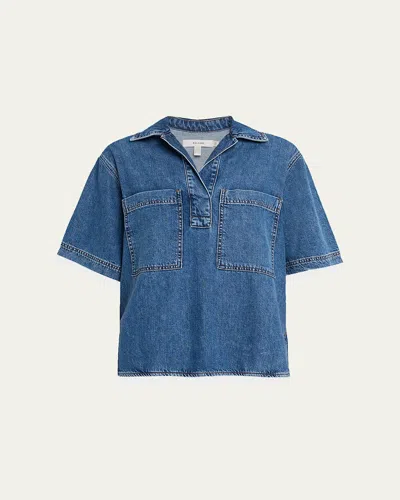 Frame The Hi-low Shirt In Blue