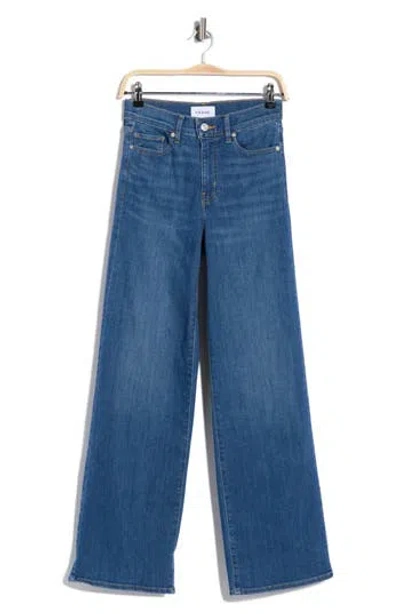 Frame The High Rise Wide Leg Jeans In Blue