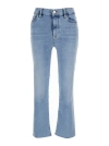 FRAME 'LE HIGH STRAIGHT' LIGHT BLUE JEANS WITH CONTRASTING STITCHING IN COTTON BLEND WOMAN