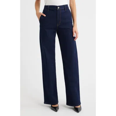 Frame The High Waist Straight Leg Trouser Jeans In Blue