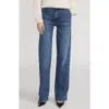 Frame The High Waist Straight Leg Trouser Jeans In Blue