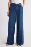 Frame High-rise Wide-leg Jeans In Blue