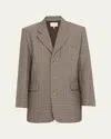 Frame Womens Navy Multi The Houndstooth Stretch-woven Blazer In Brown