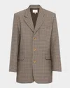 Frame Womens Navy Multi The Houndstooth Stretch-woven Blazer In Multi