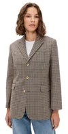 Frame The Houndstooth Blazer Navy Multi In Gray