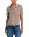 Frame The Houndstooth Top Houndstooth Multi In Brown