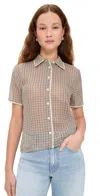 Frame The Houndstooth Top Houndstooth Multi In Multi