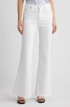 Frame Le Crop Flare Mini Slits Jeans In White In White
