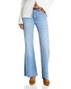 Frame The Icon Raw Hem Flare Jeans In Lark Raw
