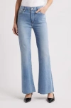 Frame The Icon Raw Hem Flare Jeans In Lark Raw After