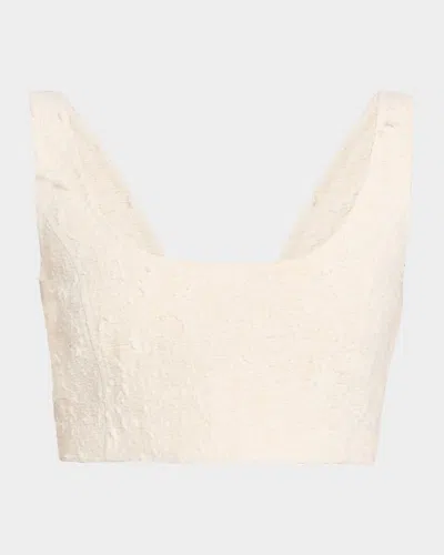 Frame The Jacquard Crop Top In Neutral