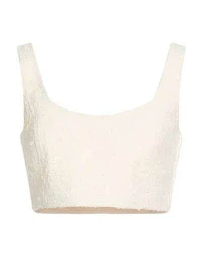 Frame The Jacquard Top Woman Top Off White Size 6 Cotton